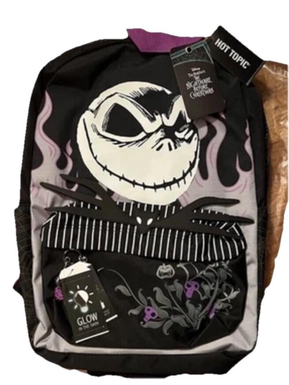 Nightmare Before Christmas Glow in the Dark Bioworld Backpack NWT